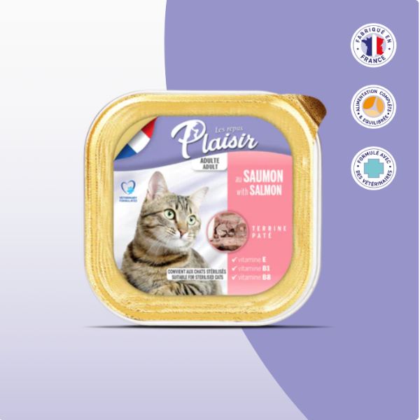 LES REPAS PLAISIR – TERRINA COM SALMÃO PARA GATO ADULTO