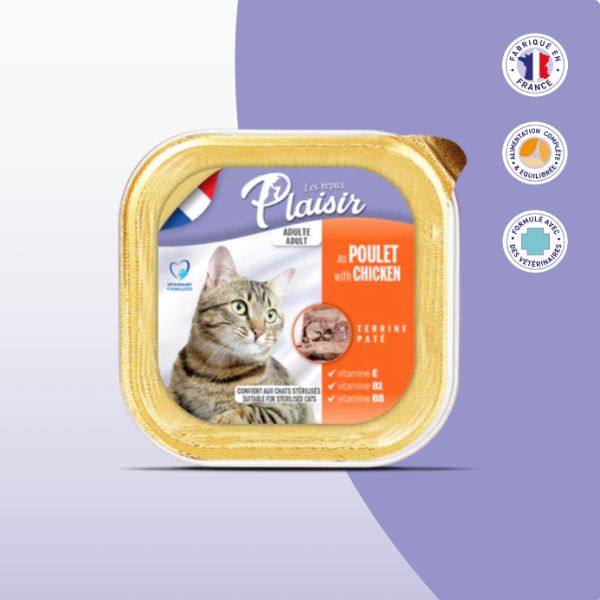 LES REPAS PLAISIR - TERRINA COM FRANGO PARA GATO ADULTO