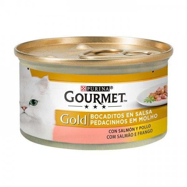 PURINA - GOURMET GOLD SALMÃO E FRANGO "PEDACINHOS EM MOLHO"