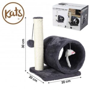 KATS - ARRANHADOR TUNEL COM POSTE, RATINHO E POMPOM