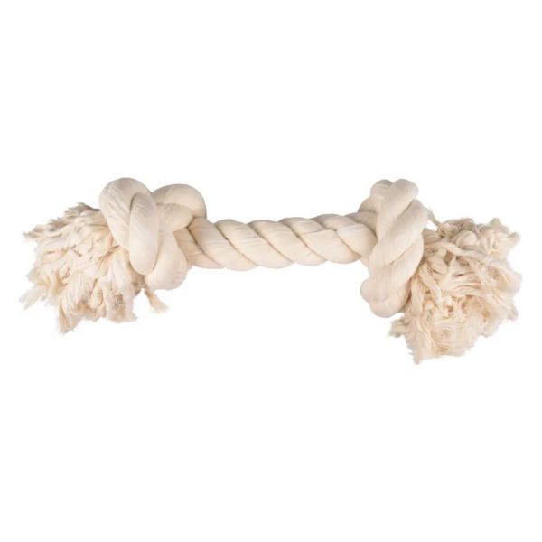 CORDÃO BRANCO COM 2 NÓS PARA CÃES – BRINQUEDO