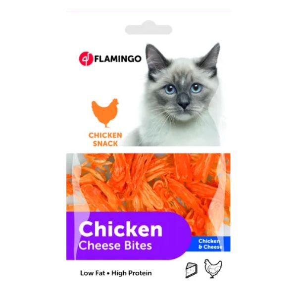 FLAMINGO – SNACK PARA GATO “HAPKI CHUNKS” FRANGO E QUEIJO