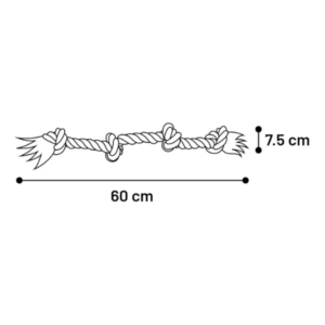 CORDA BRANCA DE BRINQUEDO COM 4 NÓS PARA CÃES