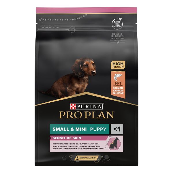 PURINA PRO PLAN DOG – SMALL & MINI PUPPY SENSITIVE SKIN – SALMÃO