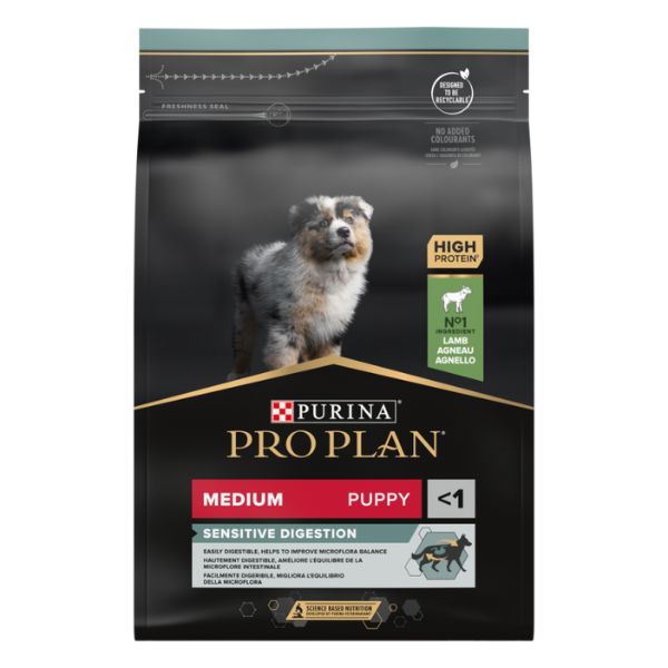 PURINA PRO PLAN DOG – MEDIUM PUPPY SENSITIVE DIGESTION BORREGO