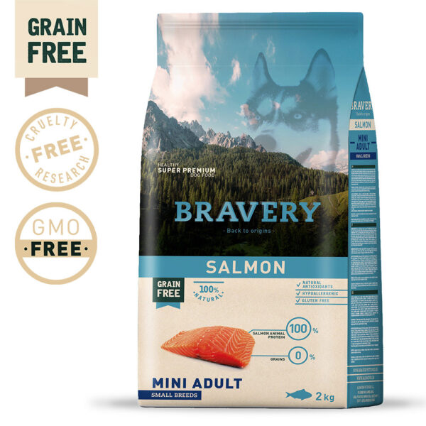 BRAVERY DOG - SALMON MINI ADULT SMALL BREEDS (GRAIN FREE)