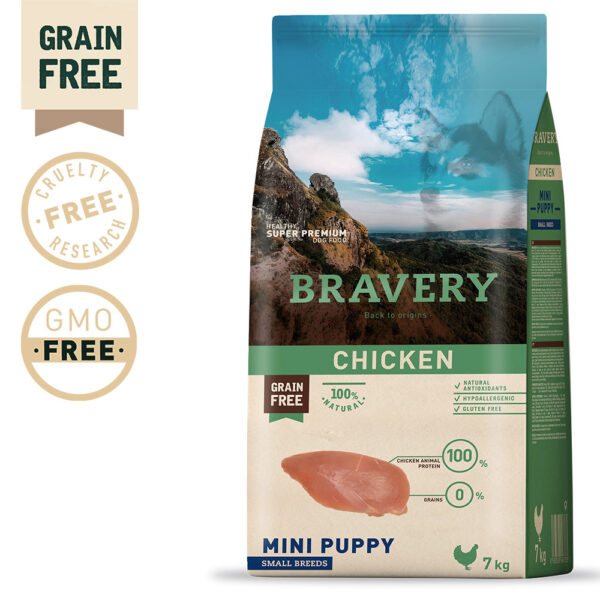 BRAVERY DOG - CHICKEN MINI PUPPY SMALL BREEDS (GRAIN FREE)