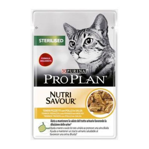 PURINA PRO PLAN CAT - ALIMENTO HÚMIDO NUTRI SAVOUR STERILIZED - FRANGO