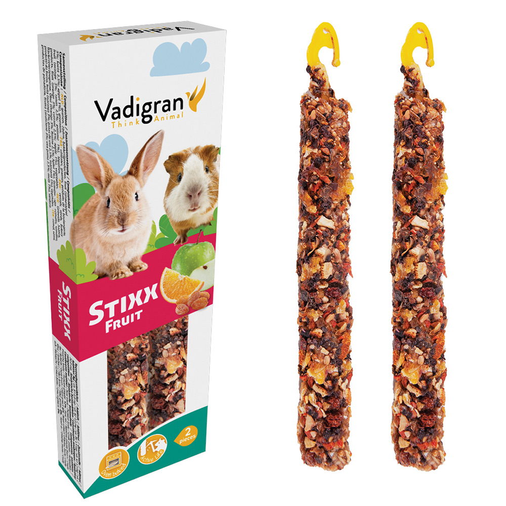 VADIGRAN – STIXX – STICKS COM FRUTOS PARA COELHOS E PORQUINHOS-DA-ÍNDIA